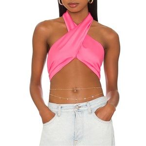 Superdown alondra halter wrap top